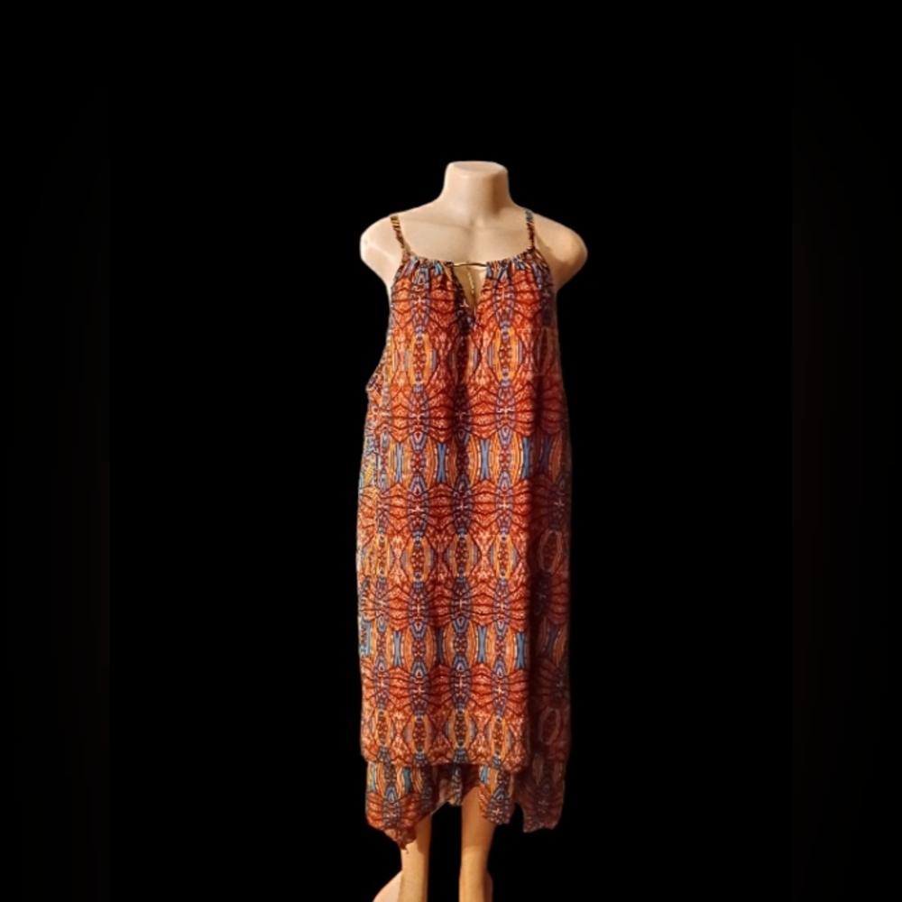 Abstract Hi Low maxi dress nwt 1xl